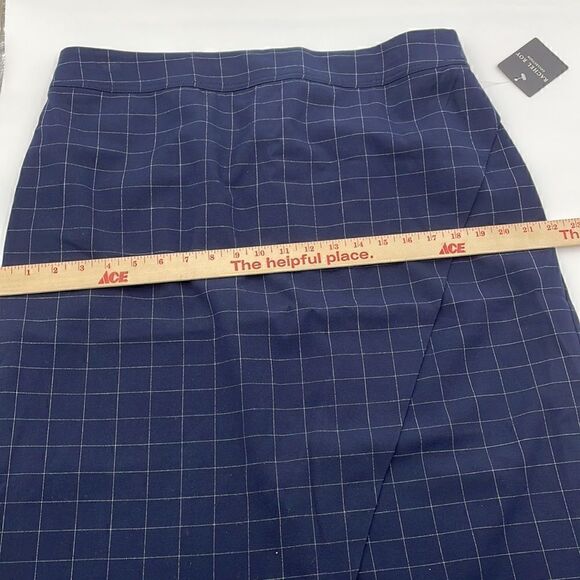 NWTS Rachel roy collection blue with while stripes midi skirt with slit effect - Picture 8 of 12